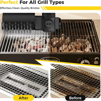 Electric BBQ Grill Brush | Rotating Steel Bristles | GrillMate