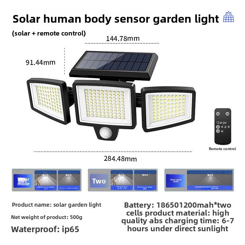 Solar Powered Outdoor Garden Light with Remote Control